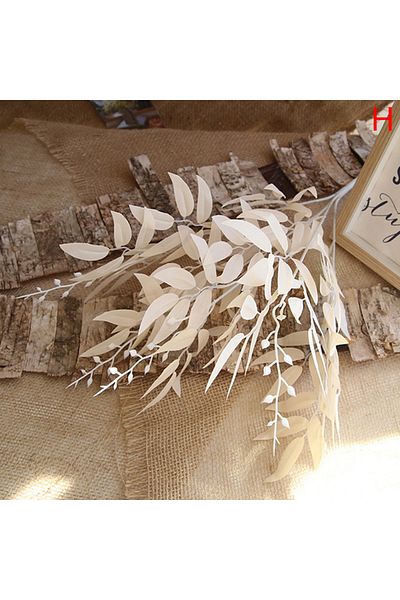 Choice H Artificial Leaves Bouquet Fake Willow Jungle Wedding Backdrop Decoration Christmas Faux Foliage V.