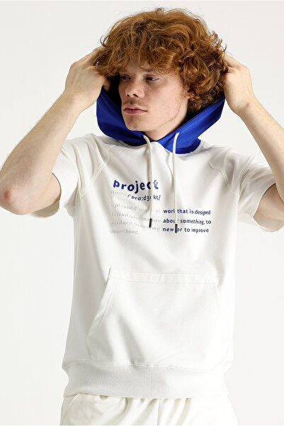 Kiğılı Качулато поло с къс ръкав от памук с принт