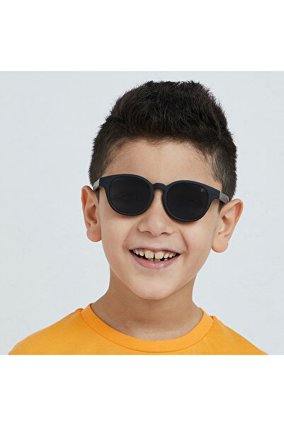 Babamio نظارات شمسية للأطفال من سكيبر جونيور - من عمر 4 إلى 8 سنوات - سوداء