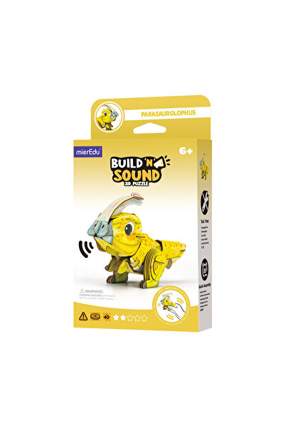 Mieredu Puzzle 3D cu sunete - Parasaurolophus, Build 'n' Sound