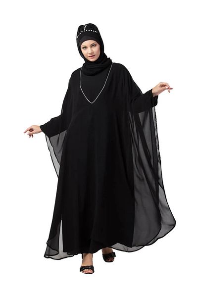 Alpentracht Tr Single Kaftan Pareo Rp001 Black with Pattern on Hijab Swimsuit (with Bone Gift)