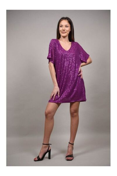 FASHIONLAND ΚΟΝΤΟ ΦΟΡΕΜΑ ΓΙΑ ΠΕΡΙΣΣΟΤΕΡΕΣ ΓΙΟΡΤΕΣ ΜΕ ΠΑΓΙΕΤΕΣ BELLARE S-M Φούξια