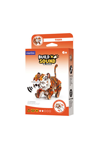 Mieredu Puzzle 3D cu sunete - Tigru, Build 'n' Sound