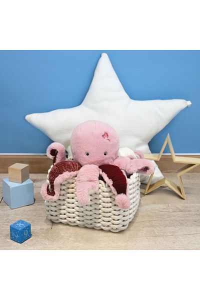 Histoire d'Ours Soft plush toy - Octopus, 30 cm, pink