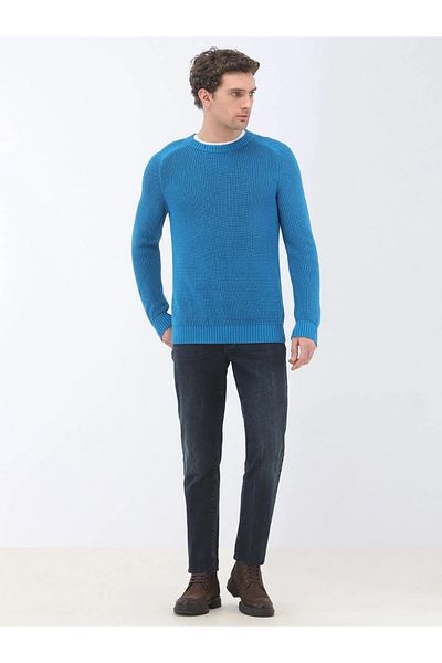 Kip Saks Crew Neck Cotton Blended Knitwear Sweater