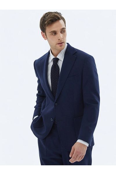 Kip Indigo Wool Blended Straight Cut Suit - Comfort Fit