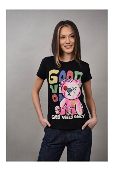 Cocco Rossa TRICOU GOOD VIBE ONLY STRASURI INFINITE Negru L-XL