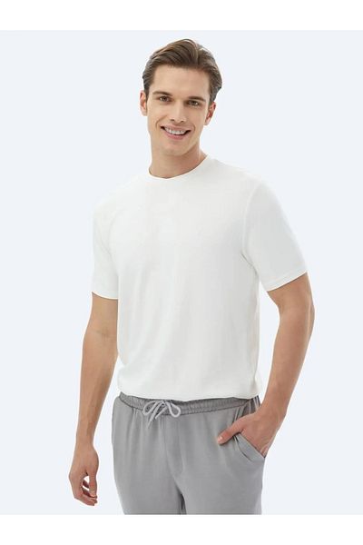 Kip Μπλουζάκι Ecru Plain Crew Neck