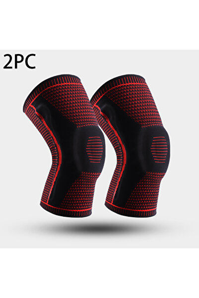 Choice شريط واقيات الركبة من قطعتين باللون الأحمر مقاس نصف قطعة، دعامة وسطية ...