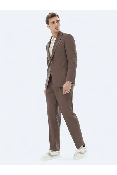 Kip Brown Comfort Fit Straight Suit