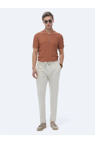 Kip Ecru Woven - Jogging Fit Casual Παντελόνι