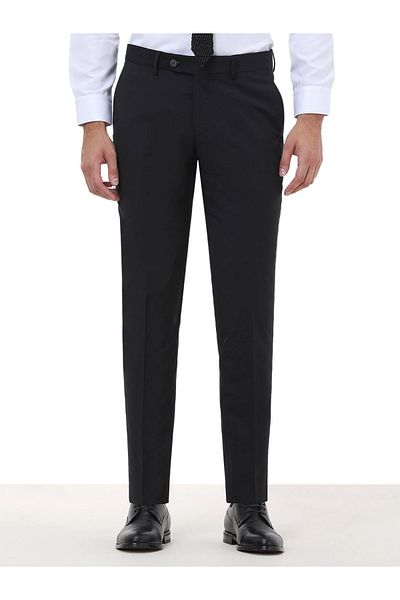 Kip Black Slim Fit - Classic Wool Blended Trousers