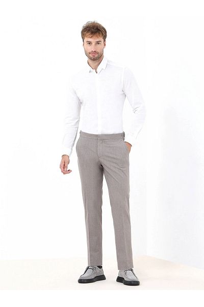 Kip Camel Hair Plain Woven - Fitted Classic Trousers