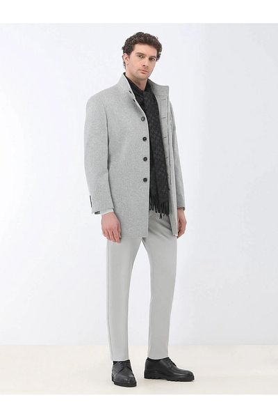 Kip Gray Woven Coat - Stylish and Comfortable Design