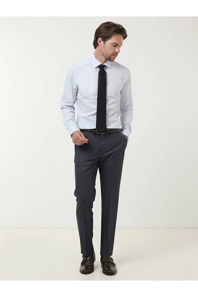 Kip Light Blue Slim Fit Classic Cotton Shirt