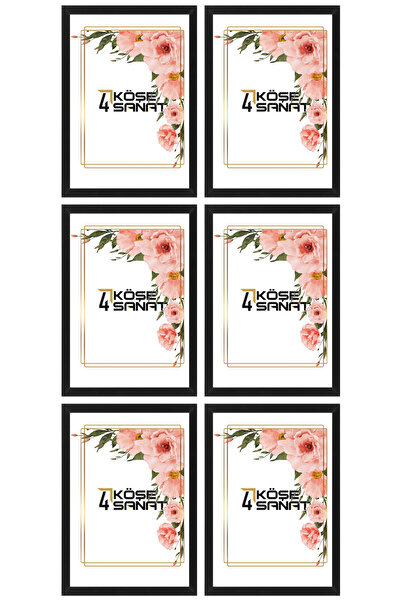 Sanatsal A4 Boyutlu 21*29,7 Cm 6 Adet Camlı Belge Ve Resim Çerçevesi