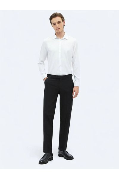 Kip Black Woven Regular Fit Casual Trousers