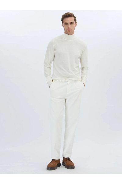 Kip Ecru Full Turtleneck Wool Blended Sweater Sweater