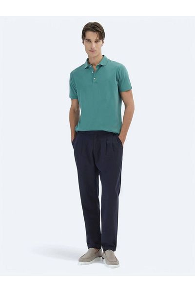 Kip Μπλουζάκι Nil Green Plain Polo Neck 100% βαμβάκι