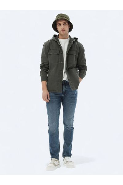 Kip Χακί Oversize Μπλουζάκι από βαμβακερό μείγμα με ίσιο κόψιμο