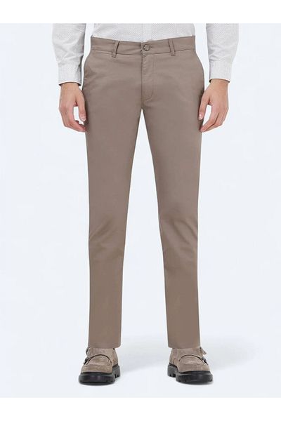 Kip Mink Plain Woven Slim Fit Casual Cotton Blended Trousers