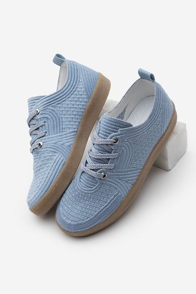 Marjin Tenis de damă |   Brodat brodat |   Adidași colorați cu șireturi |   Albastru