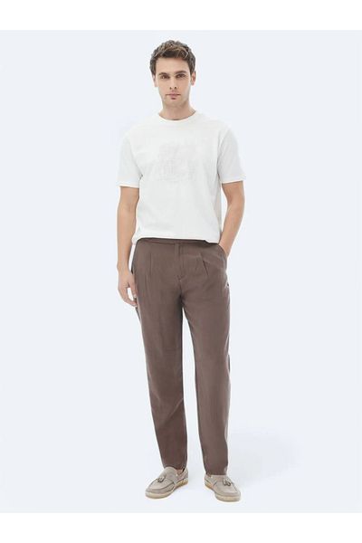 Kip Carrot Fit Brown Casual Trousers