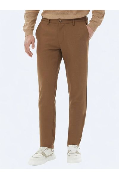 Kip Brown Slim Fit Casual Trousers