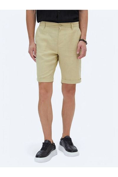 Kip Πλεκτές βερμούδες λαδί Πράσινη Slim Fit