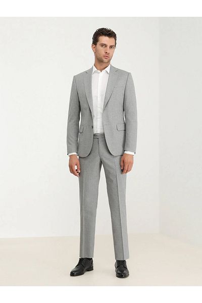Kip Gray Striped Modern Fit Suit