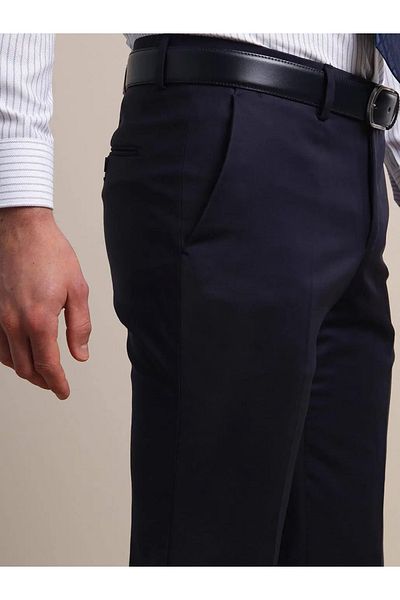 Kip Saks Flat Weaving Fitted Fit Κλασικό Μάλλινο Μικτό Παντελόνι