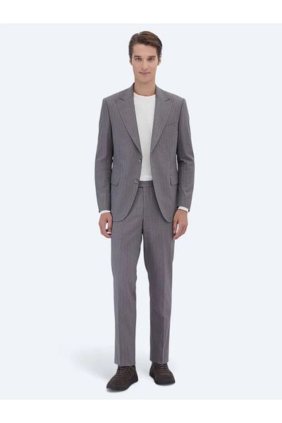Kip Comfort Fit Mink Striped Suit