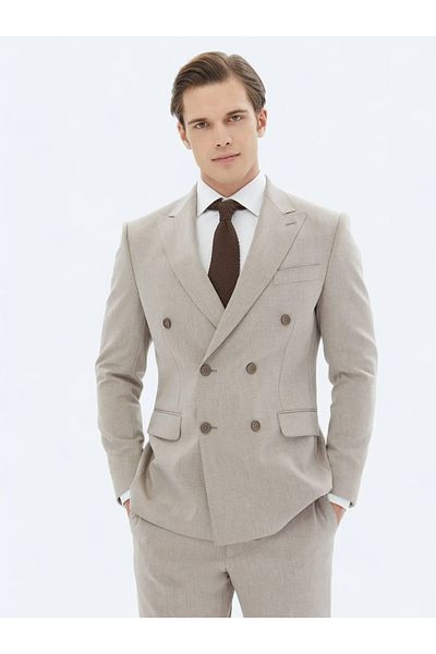 Kip Light Brown Micro Modern Fit Eco-Friendly Suit