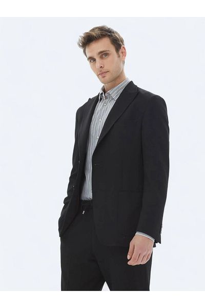 Kip Black Patterned Modern Fit Suit
