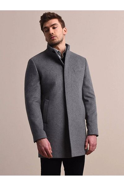 Kip Gray Woven Coat - Stylish and Comfortable Design