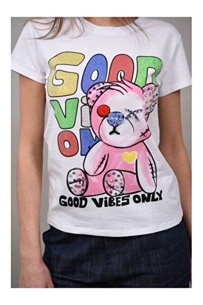 Cocco Rossa TRICOU GOOD VIBE ONLY STRASURI INFINITE Alb M-L