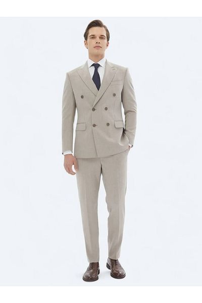 Kip Light Brown Micro Modern Fit Eco-Friendly Suit