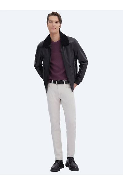 Kip Black Leather Coat