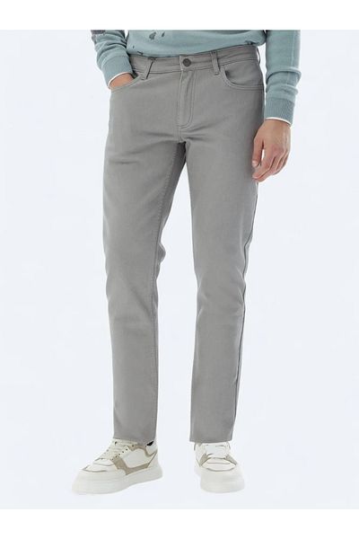Kip Denim Slim Fit Gray Cotton Blend Pants