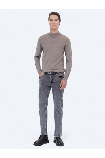 Kip Mink Half Turtleneck Plain Knit Wool Blended Sweater Sweater