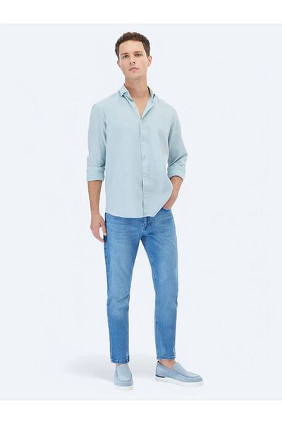 Kip Πουκάμισο Mint Plain Regular Fit Woven Casual από βαμβακερό μείγμα