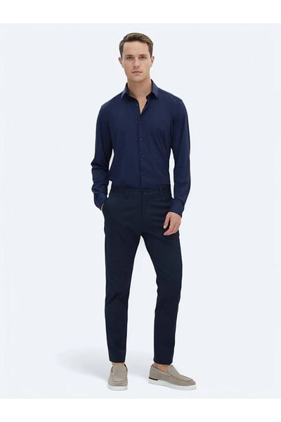 Kip Πουκάμισο Navy Blue Regular Fit - Casual Style