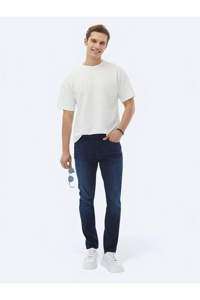 Kip Crew Neck White Jacquard Cotton T-shirt