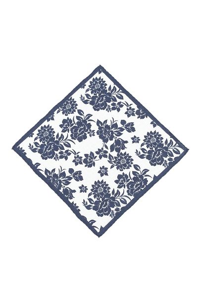 Kip 100% Linen Navy Blue Handkerchief
