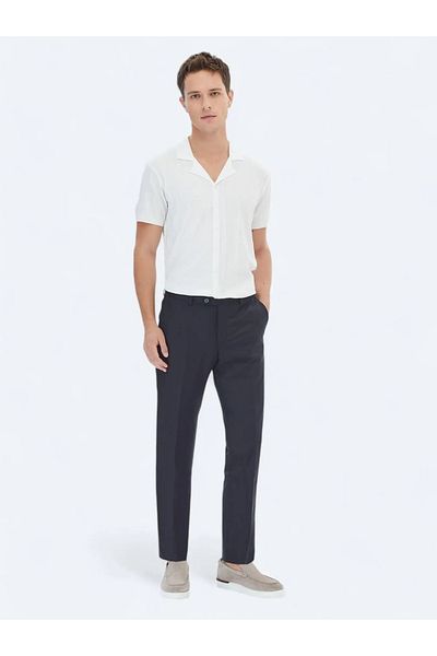 Kip Classic Wool Blended Black Fitted Trousers