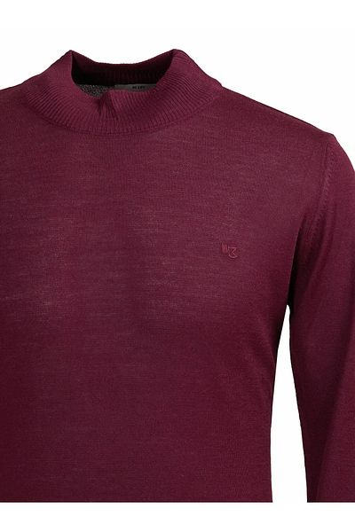 Kip Pulover din tricotaje din amestec de lână cu jumătate de gât șifon