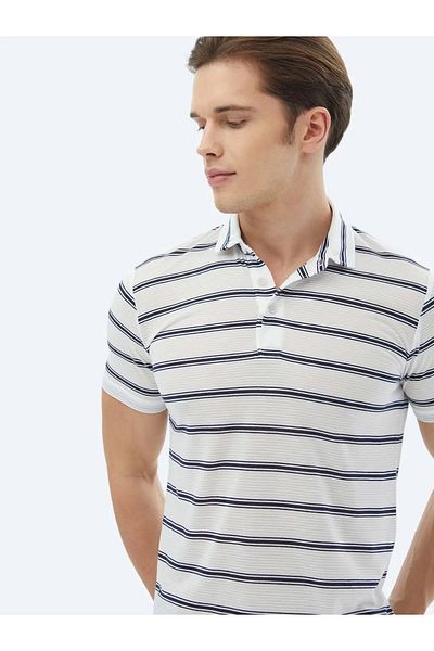 Kip Μπλουζάκι Polo Neck Navy Blue ριγέ