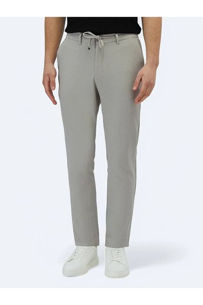 Kip Light Gray Knitted Jogging Fit Casual Trousers