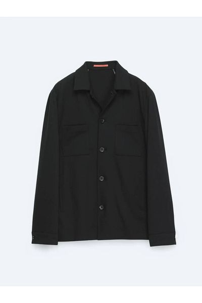 Kip Black Plain Modern Fit Knitted Suit