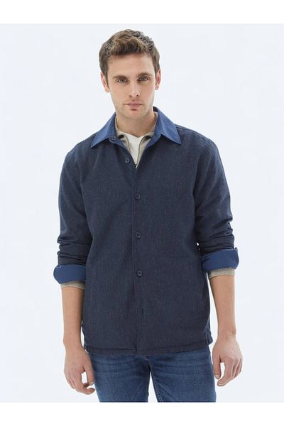 Kip Παλτό Navy Blue Woven